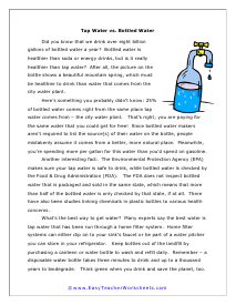 Water Reading Worksheet