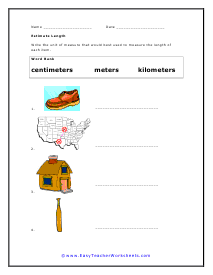 Estimate Length Worksheet