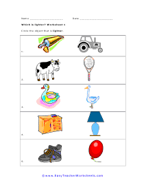 Lighter Worksheet 1