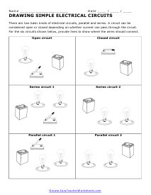 Simple Electrical Circuits Worksheet