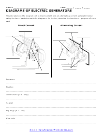 Electric Generators Worksheet