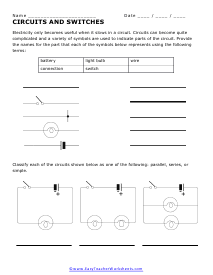 Switches and Circuits Worksheet