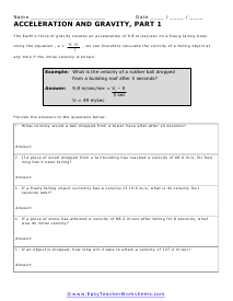 Acceleration Worksheet