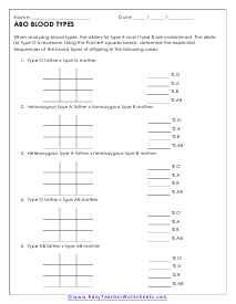 Genetics Worksheets