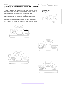 Double Pan Balance Worksheet