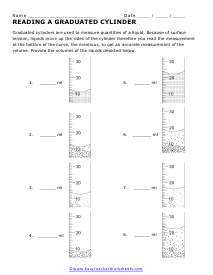 Reading Graduated Cylinders Worksheet