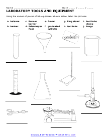 Lab Tools and Equipment Worksheet