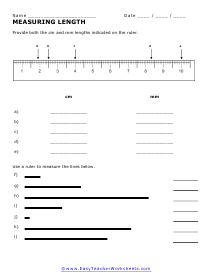 Measuring Length Worksheet