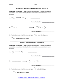 Nuclear Chemistry Review Quiz
