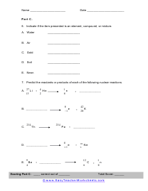 Nuclear Chemistry Quiz Part 3