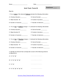 Unit Test: Form B