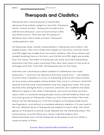 Theropods and Cladistics Reading Worksheet