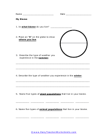 My Biome Worksheet