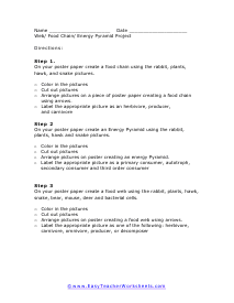 Energy Pyramid Worksheet