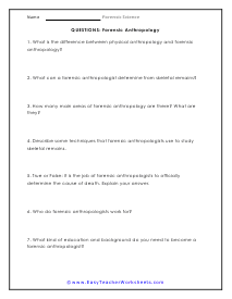 #Anthropology Questions Worksheet