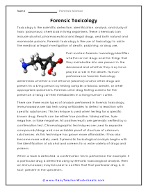 Toxicology Worksheet