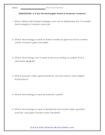 Cool Technologies Questions Worksheet