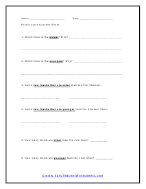 Fossil Layers Worksheet