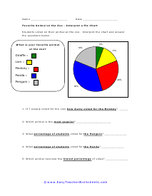 Interpret a Pie Chart Worksheet