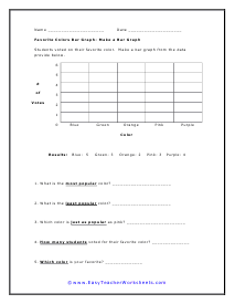 Colors Bar Graph Worksheet