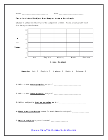 Favorite Subject Worksheet