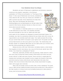 Skeleton Reading Worksheet