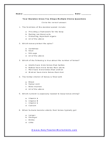 Skeleton Multiple Choice Worksheet