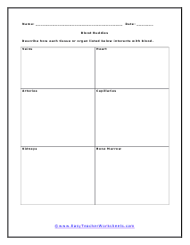 Blood Buddies Worksheet