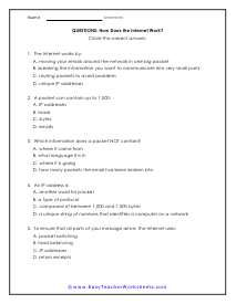 Works Question Worksheet