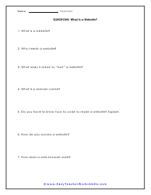 Website Question Worksheet