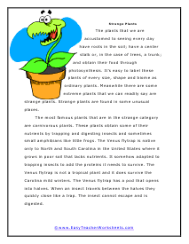 Strange Plants Worksheet