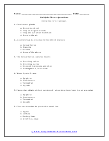 Strange Multiple Choice Worksheet