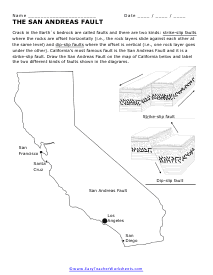San Andreas Fault Worksheet