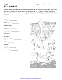 Soil Layers Worksheet