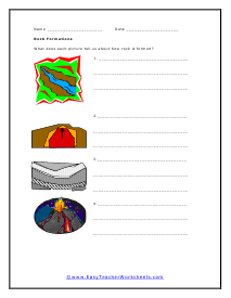 Rock Formations Worksheet