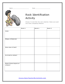Rock Identification Worksheet