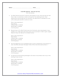 Exercise Set One Worksheet