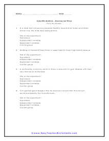 Exercise Set Three Worksheet