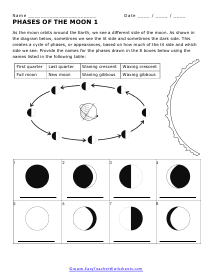 Moon Phases Worksheet