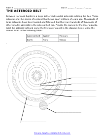 Asteroid Belt Worksheet