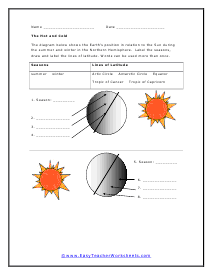 Hot and Cold Weather Worksheet