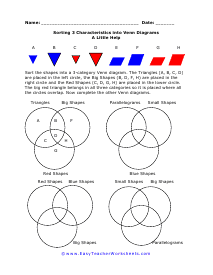 Venn Diagram Sorting Worksheet