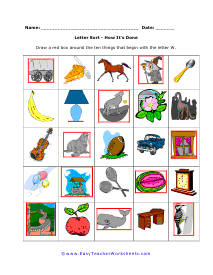 Letter Sort Worksheet