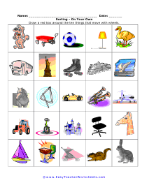 Moving with Wheels Worksheet