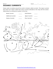 Ocean Currents Worksheet