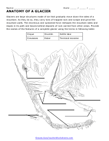 Glacier Anatomy Worksheet