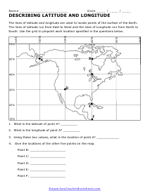 Latitude and Longitude Worksheet