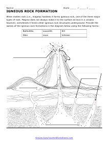 Igneous Rock Worksheet