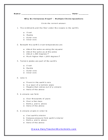 Eruption Multiple Choice Worksheet