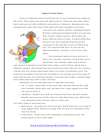 Lava Flow Worksheet